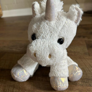 Retired Kellytoy Unicorn Stuffed Animal White Silver